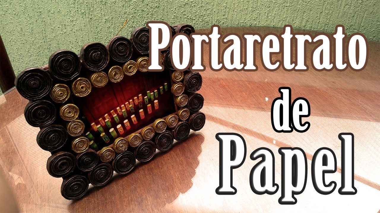 Como hacer un porta retrato de Papel periódico