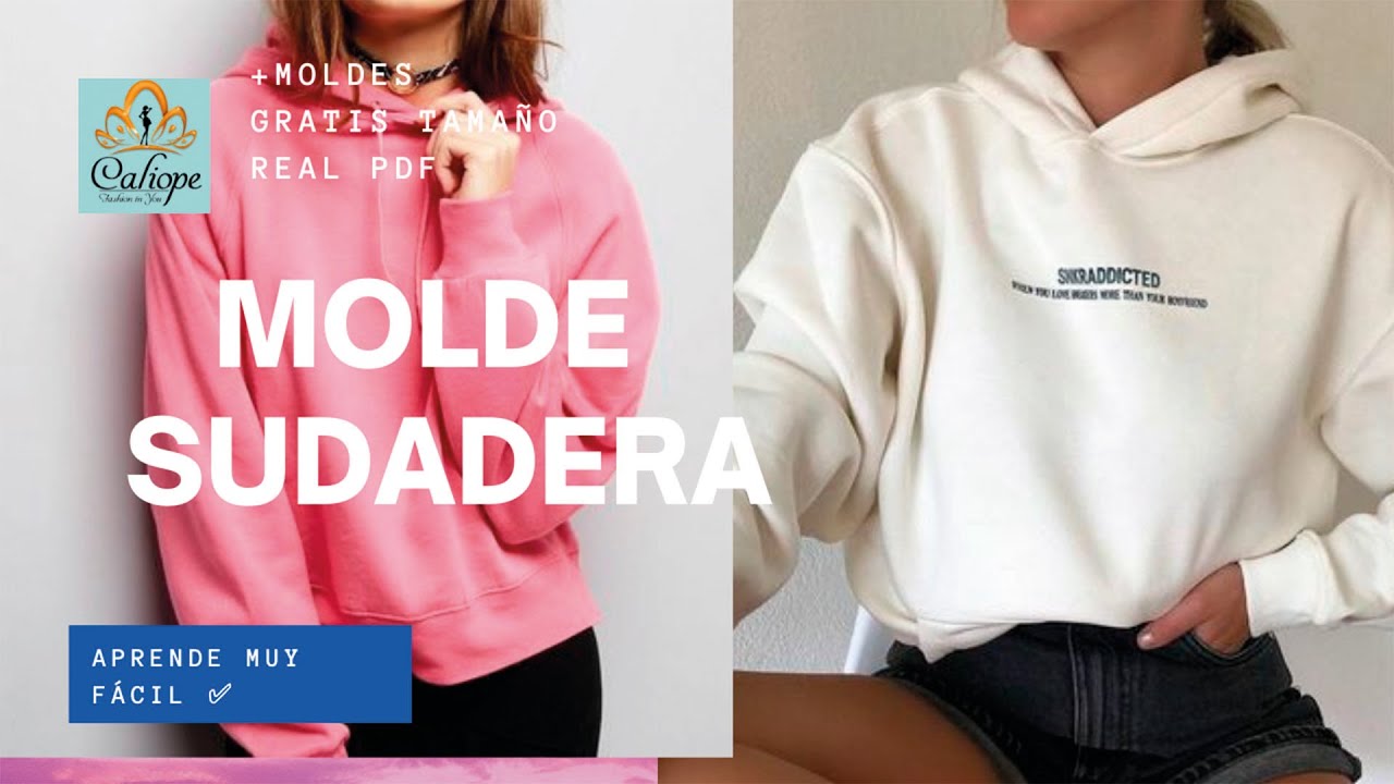 DIY - Polerón/Sudadera de hombro caído dama + MOLDES (paso paso) - YouTube