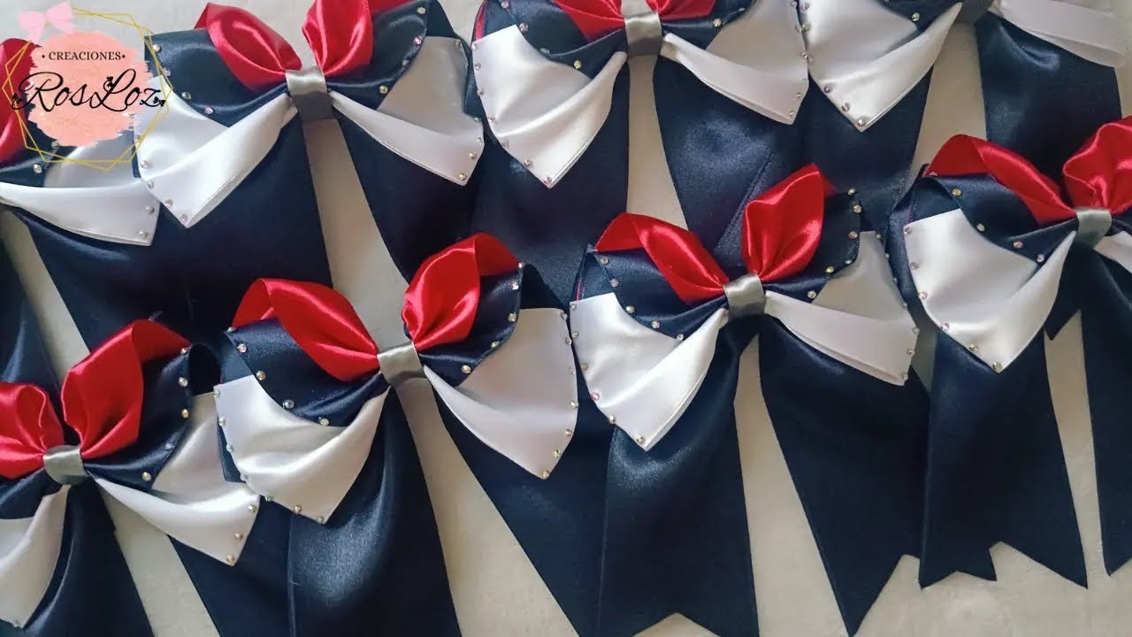 Moño escolar con listón de 7.5 cm 🎀 #lazos #escolar #diy - YouTube