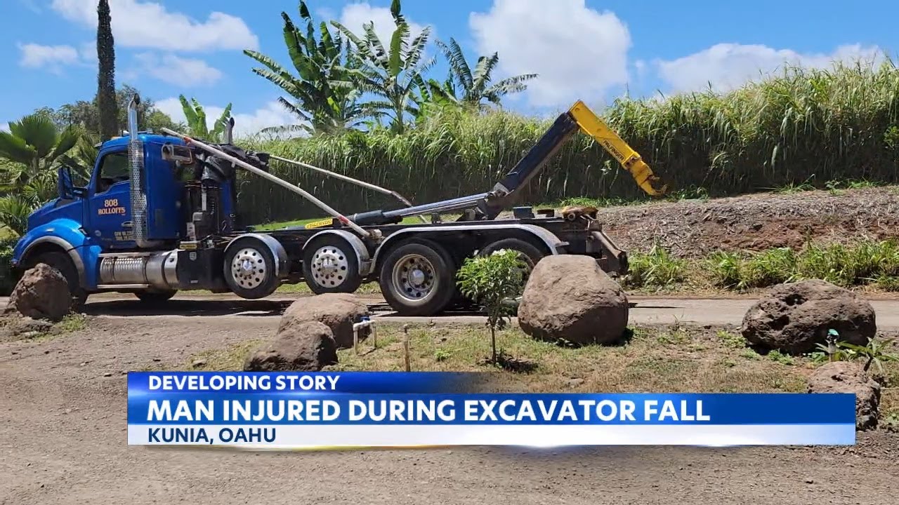 Excavator accident in Oahu leaves one man injured YouTube
