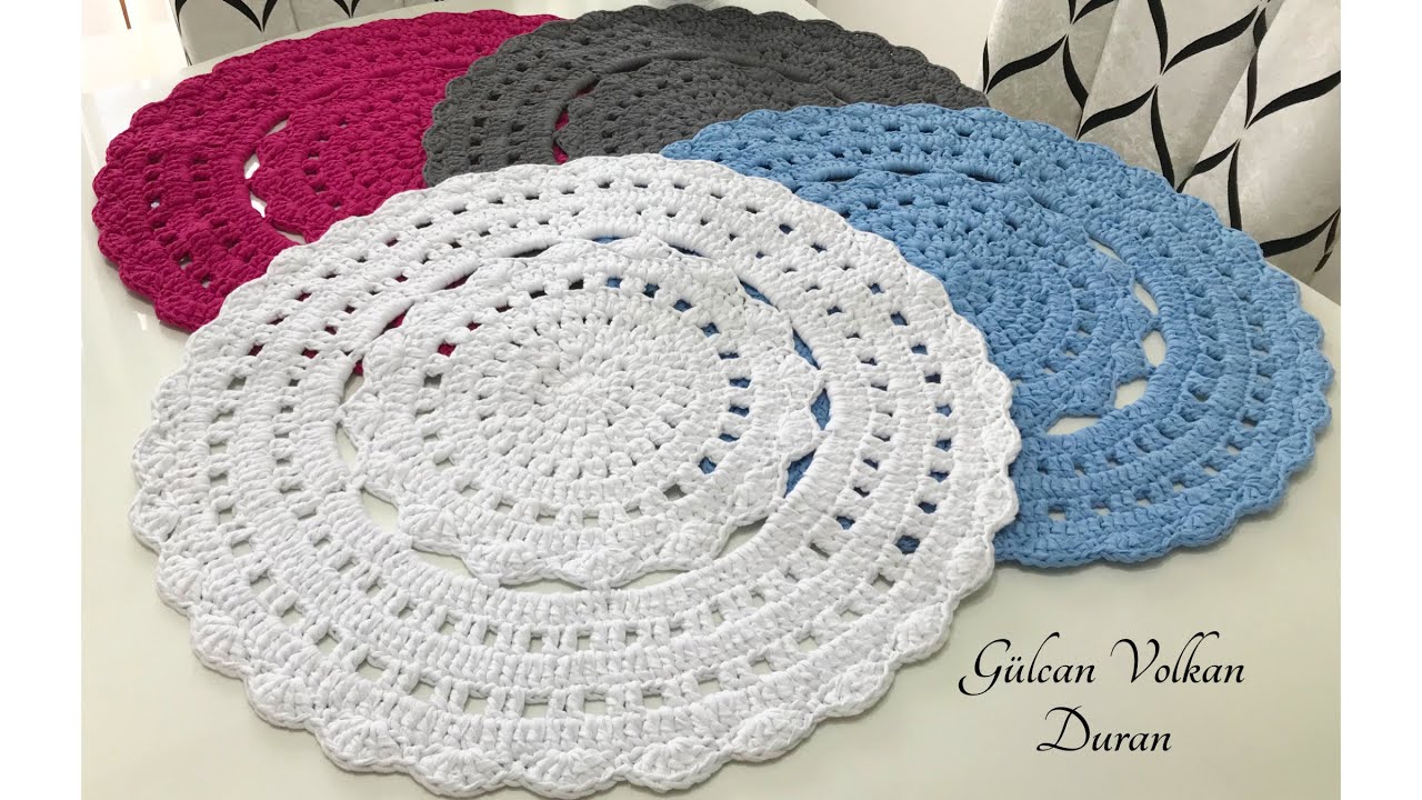 🌸Bunu Yaptıktan Sonra Hazır Almayacaksınız ‼️Ribbon İpten Örgü Yuvarlak Modelli Paspas Yapımı