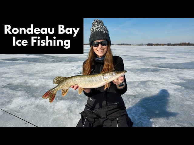 Ice Fishing at Rondeau Bay on Lake Erie 