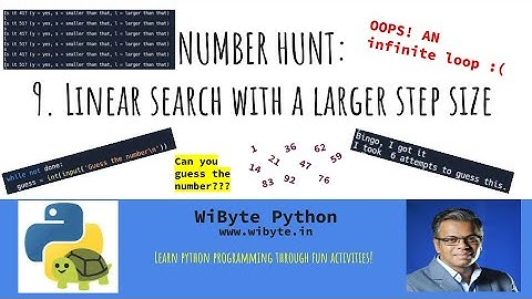 9. Number Hunt activity: Increasing the step size -- oops! An infinite loop :(
