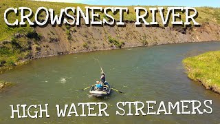 High Water Streamer Fishing on Alberta's Crowsnest River  POV High Water Fly Fishing Streamers