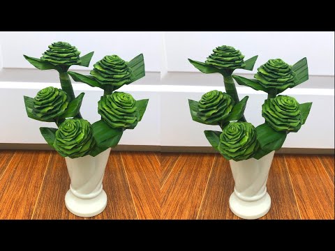 พับใบเตยดอกกุหลาบดอกใหญ่ จัดแจกัน | MeeDee DIY