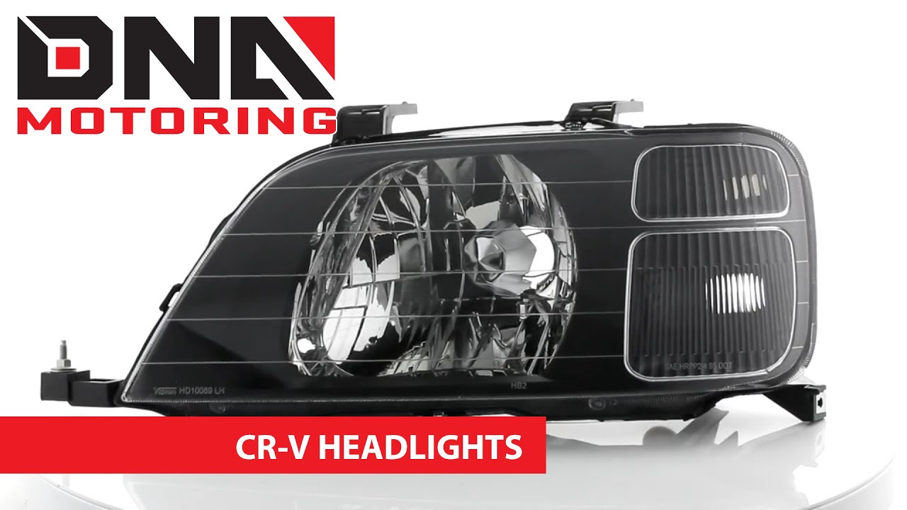 DNA Motoring 97-01 Honda CR-V Black Clear Headlights - YouTube