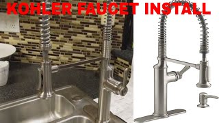 HOW TO INSTALL A KOHLER KITCHEN FAUCET (UNBOXING AND COMPLETE INSTALL) STEP BY STEP