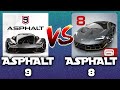 Asphalt 9 Legends Vs Asphalt 8 Airborne | Cars | Gameplay FHD