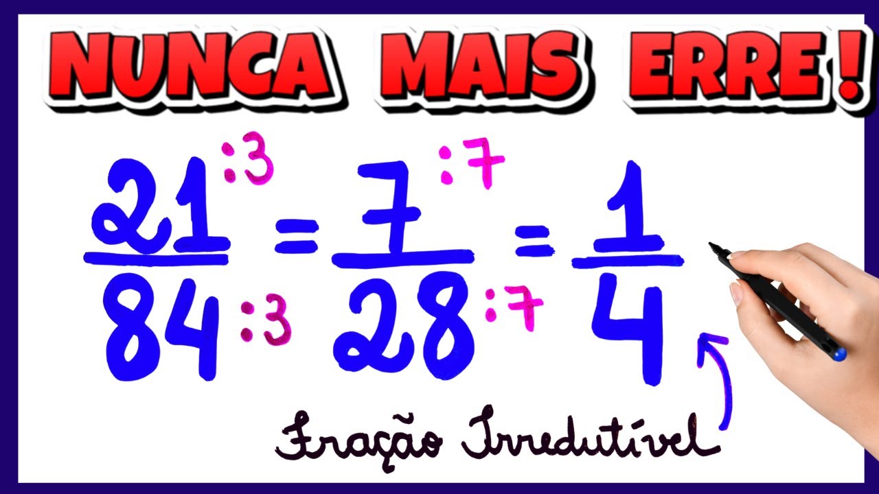 Simplificar uma fração significa escrever uma fração equivalente à