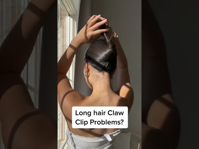 How to wear your Claw Clip with Long/Thick hair! A easy hair tutorial/ hair hack for your hair clip! class=