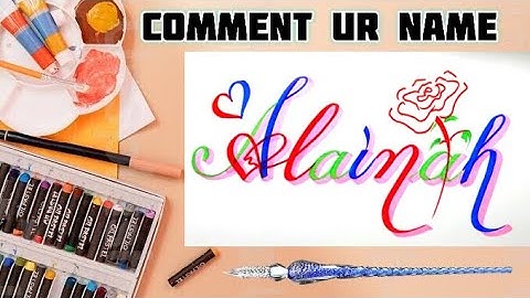 Alainah Name Signature Calligraphy Status | How to Draw, Cursive Calligraphy with Cut Marker