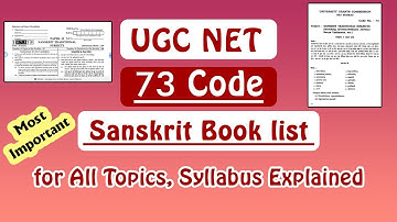 UGC NET 73 Code Sanskrit Book list for All Topics, Syllabus Explained