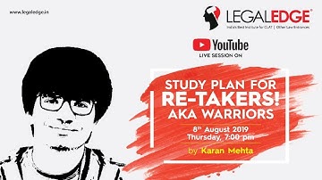 CLAT 2020 | Study Plans for Re-Takers! by Karan Mehta