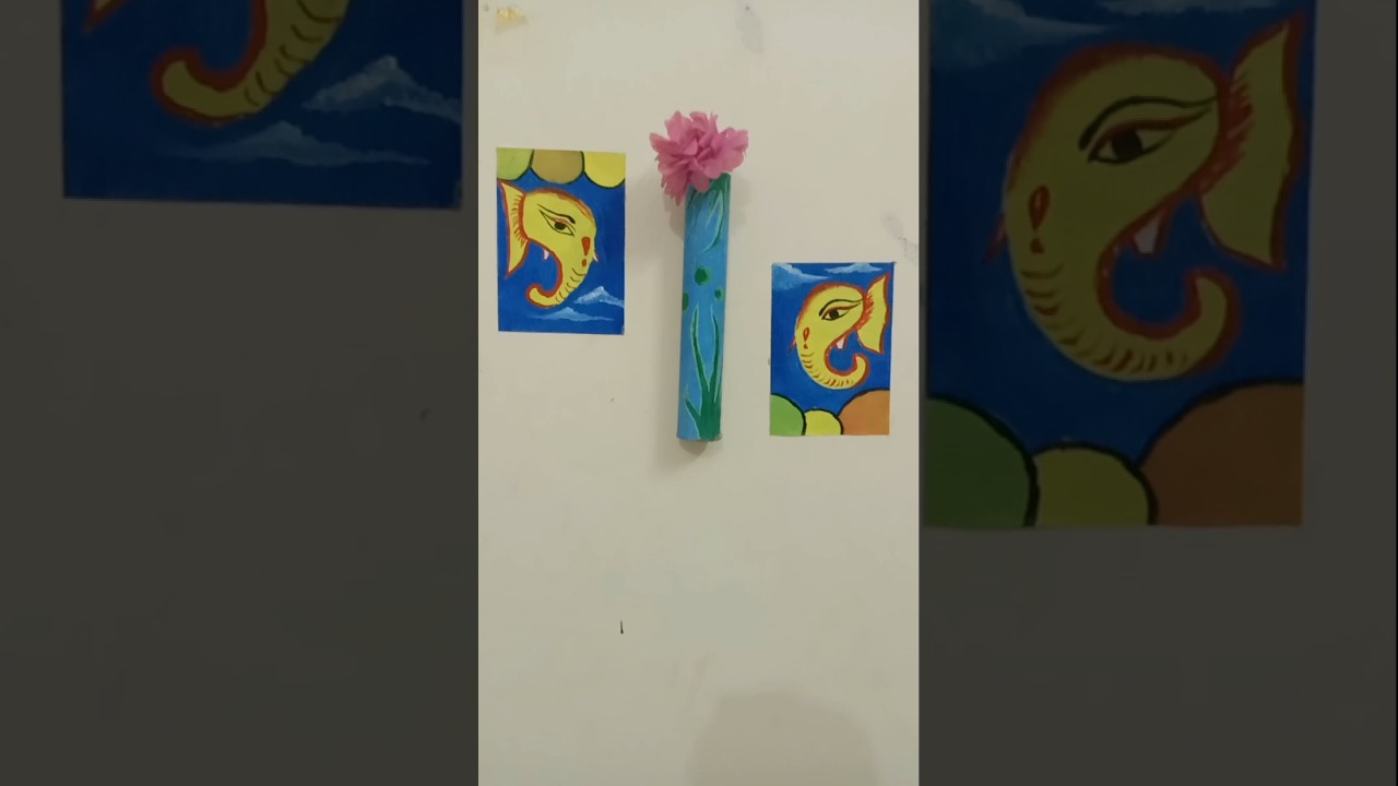 diy wall decor with cardboard roll