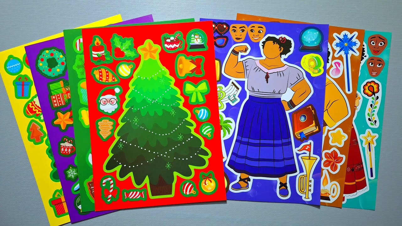 🎀 Paper DIY 🎀 Disney ENCANTO Holiday! DIY Make a Face Stickers Activity ...
