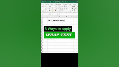 WRAP TEXT in #Excel. #exceltutorial