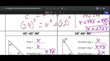Unit 9.1 - Trig Functions and Special Triangles