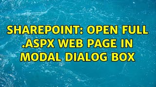 Sharepoint: Open full .aspx web page in modal dialog box