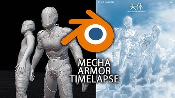mecha sci-fi armor hard surface modeling (BLENDER TIMELAPSE)