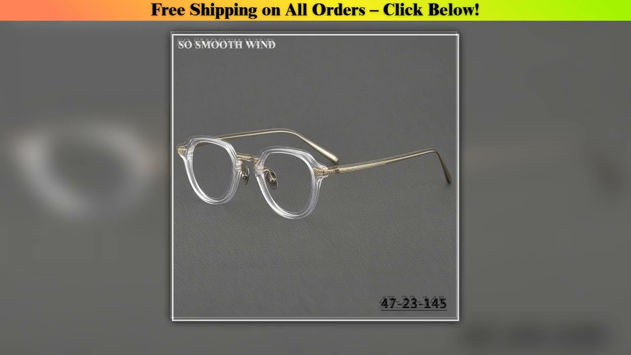 Pure Ttanium Handmade Glasses Frame Men Women Acetate Irregular Transparent Eyeglasses Retro