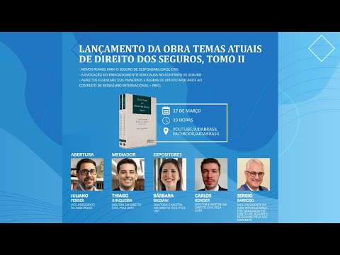 LANÇAMENTO DA OBRA TEMAS ATUAIS DE DIREITO DOS SEGUROS, TOMO II