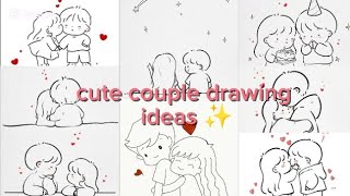 “Couple Drawing Made Easy 💕 Cute & Creative Ideas for Beginners”#art #cute #drawing #viral