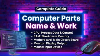 Full Guide Computer Hardware Parts | Basic Computer Knowledge for BeginnersComputer Parts name  Work