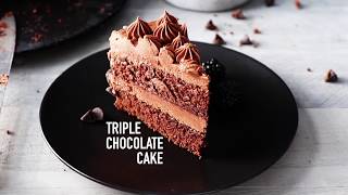 This triple chocolate cake is super soft and moist intensely
chocolatey — the perfect for everyone who loves a delicious cake.
chocola...