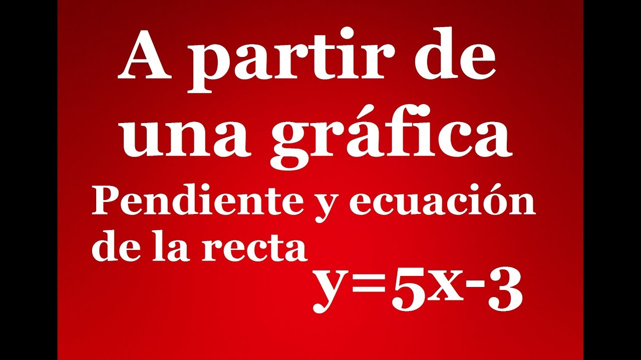 Pendiente Y Ecuaci n De La Recta Y 5x 3 A Partir De Una Gr fica YouTube