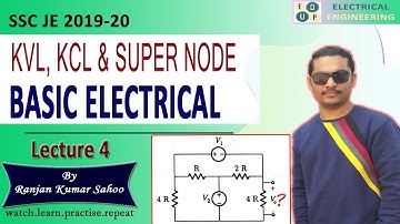 Lec 04|EdUp|Concepts of KVL,KCL and Super node |Basic Electrical |SSC JE|Learn Mcqs with EdUp