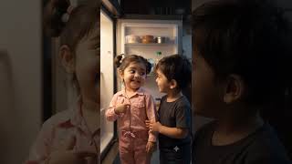 she opened the fridge..but what happened next #ai #stories #kids #aikids #cutekids #funny#aistories
