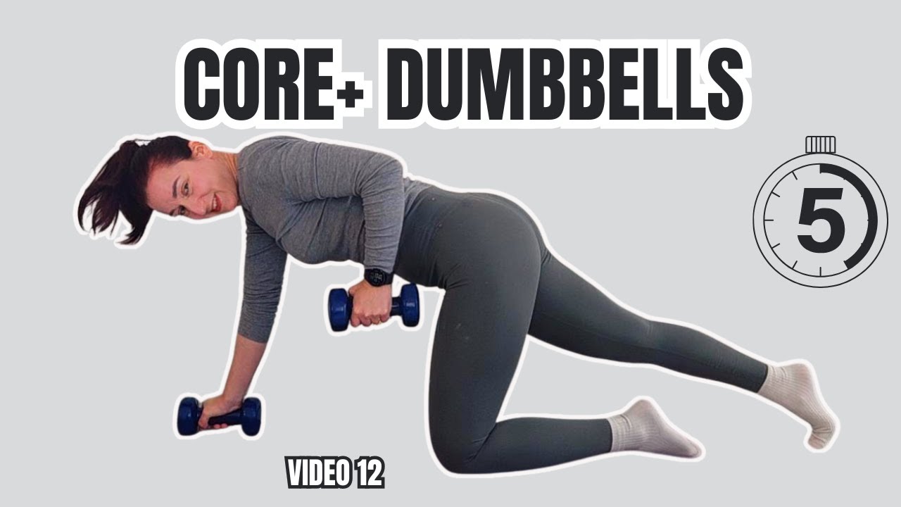 5 MIN Postpartum Core Workout - Heal + Strengthen at Home (Low Impact, Dumbbells)