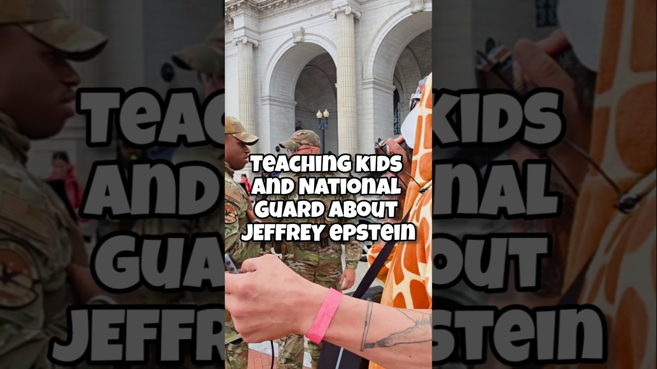 Jeffrey Epstein Giraffe teaches National Guard and Kids in DC!