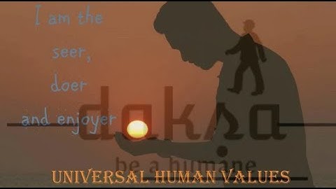 Human values-Lecture-9 I am the seer, doer & enjoyer; Understanding the Body as an instrument of 