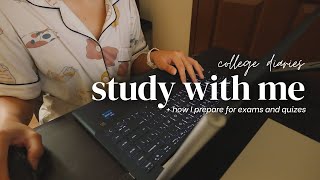 STUDY WITH ME + how I prepare for exams, quizes | college diaries | Lovely B.