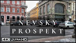 ⁴ᴷ Russia St Petersburg Nevsky Avenue WALKING TOUR: Sadovaya Street - Anichkov Bridge