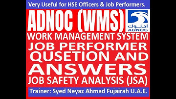 ADNOC JOB PERFORMER JSA QUESTION & ANSWERS #adnoc #hseengineers #hse #hseprofessionals #safetyfirst