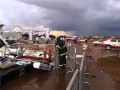 Chuva forte causa desabamento da carreta oftalmológica em Ceilândia.