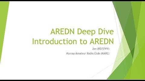 Introduction to AREDN - AREDN Deep Dive - Advanced Topics - 9 JAN 2025