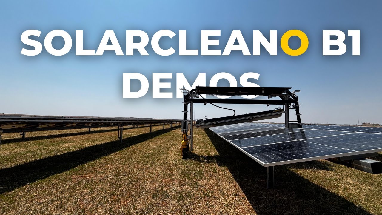 SolarCleano B1 cleaning a solar farm
