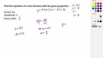 Writing an Equation for a Sinusoidal Function with a Phase Shift