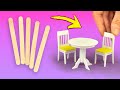 diy mini kitchen furniture made of ice cream sticks for dollhouse