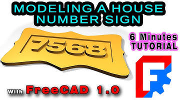 FreeCAD Tutorial for Beginner: Model A House Number Sign with FreeCAD 1.0  #3dprinting #3d