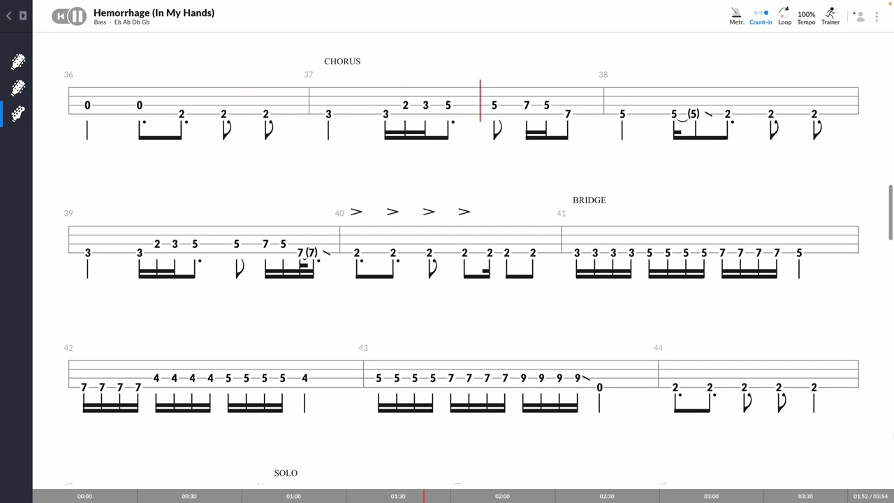 Fuel Hemorrhage (In My Hands) (BASS TAB PLAY ALONG) YouTube