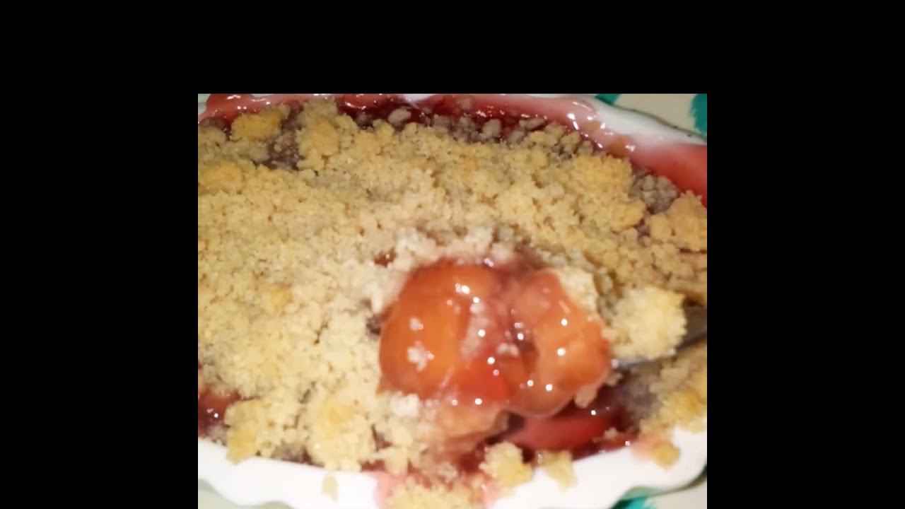 How to make the best individual Cherry Crumbles with a Buttery Topping!
