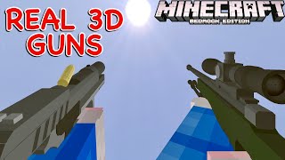 Minecraft PE: BEST GUN MOD (Actual Realistic 3D Guns) MCPE 3D Guns With Sound & Animation 1.16.50+ screenshot 2