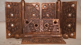 Rusty Ornate 1890s Hinges Restoration | Random Restoration