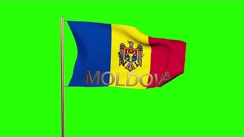 Moldova Flag With Title Waving In The Wind. Looping Sun Rises Style. Animation L Stock Animation