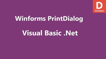 Visual Basic .Net Winforms PrintDialog Control