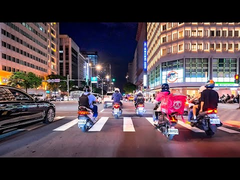 騎車遊覽台北市街頭夜景(永和～內湖)高畫質騎車新設定｜4K HDR｜Night Ride Through Taipei : Exploring the City on an E-Scooter